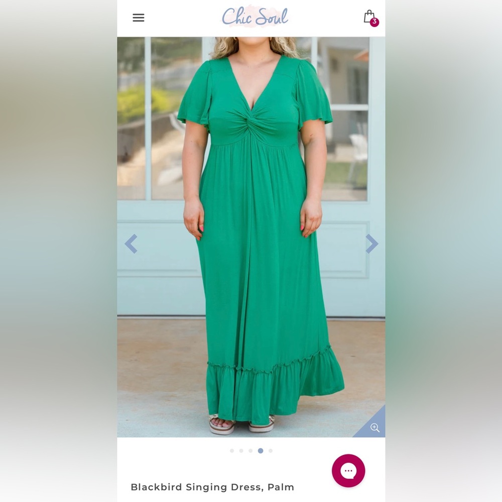 Chic Soul Blackbird Singing Maxi Dress in Palm